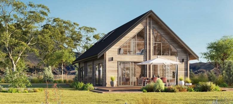 Two storey modern alpine timber home design